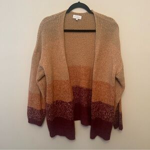 Lucky Brand Colorblock Striped Cardigan Neutral Colors Women's Medium